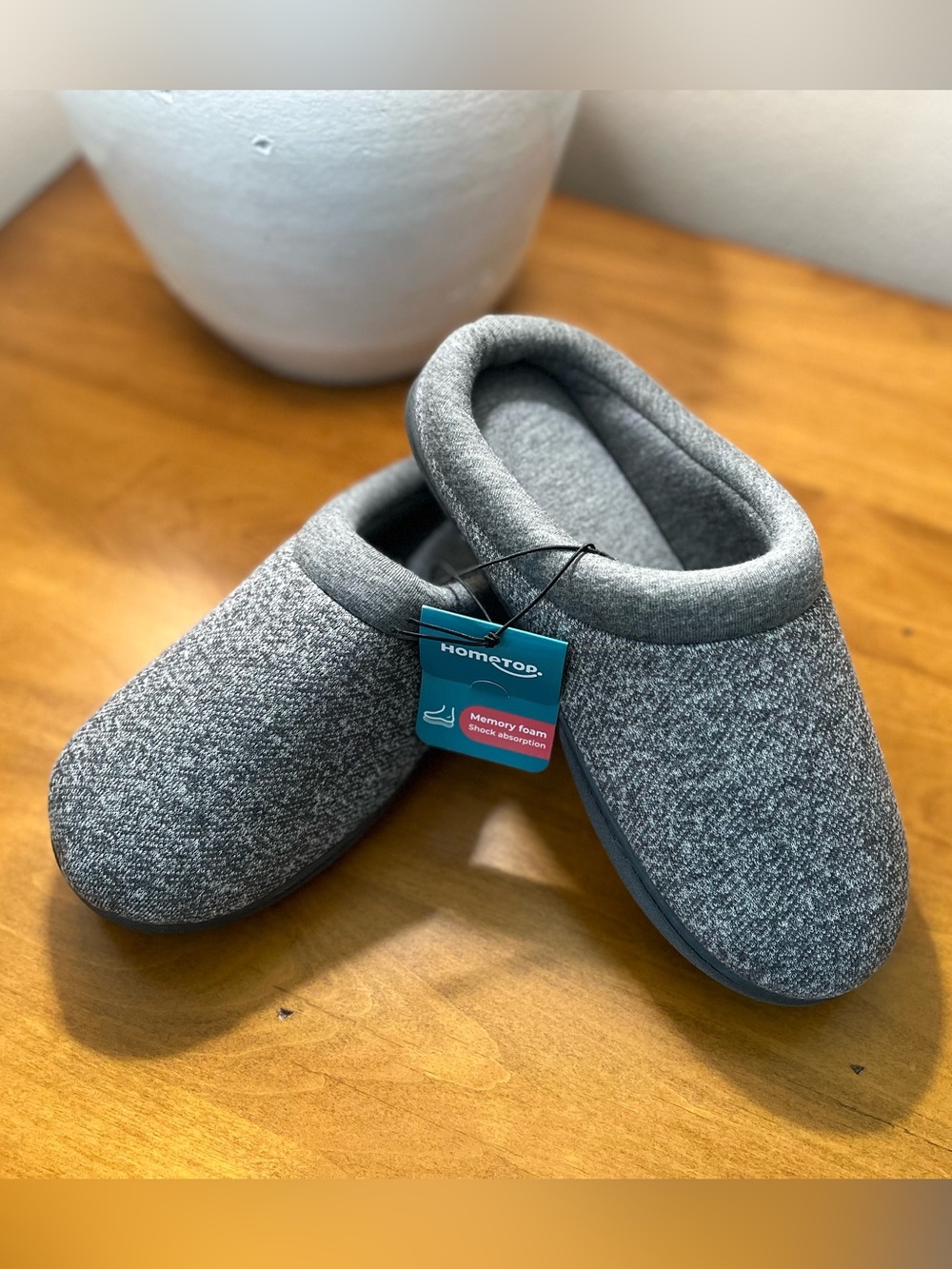 NWT Women's Gray Memory Foam Slippers